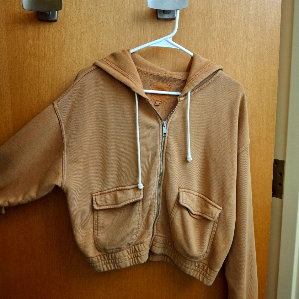 Aerie cropped zip up burnt orange